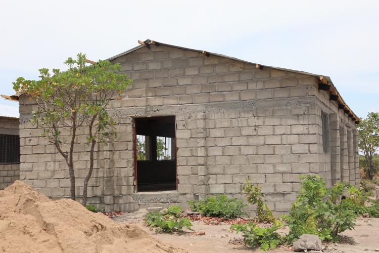 One of the chicken kraal under construction 